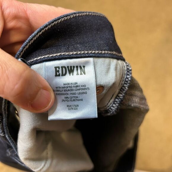 🆕 Edwin Pixie 9” Mid‎ Rise Skinny Jeans Color Legend Size 30 BIN M - Picture 12 of 12